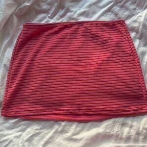 Fashion Nova Vibrant Red Striped Mini Skirt